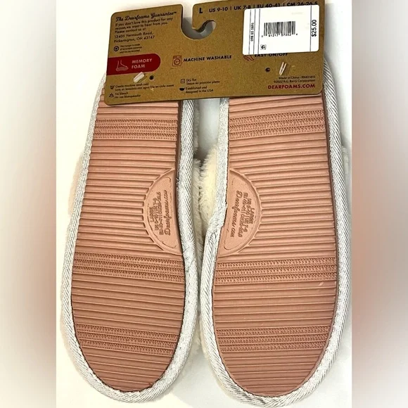 Dluxe by Dearfoams Plush Faux Fur “Super Mom” Slippers Size Large 9-10 - Picture 7 of 12